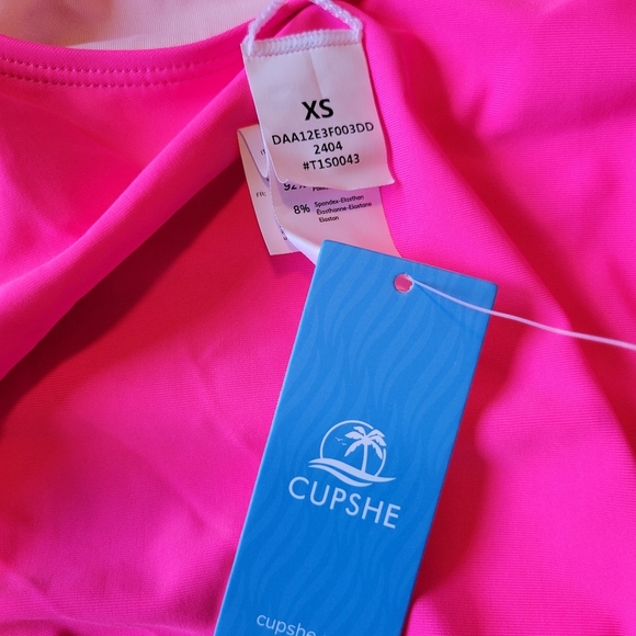 Cupshe Release Happiness Ruched Cross Back One Piece Swimsuit - Picture 6 of 6